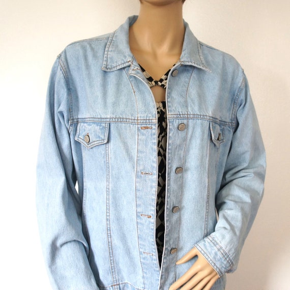 Denim Jacket Nice Fade Designer 1990's Bill Blass… - image 3