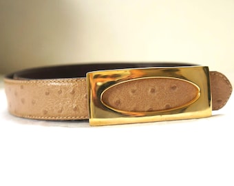 Vintage Belt Size Small Leather Golden Color Buckle Argentina