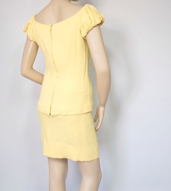 Mod Dress 1960's Vintage Yellow Dress Mini Go-Go … - image 3