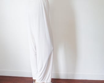 1960's Silky Pajama Bottoms Elastic Waist Vintage Nylon