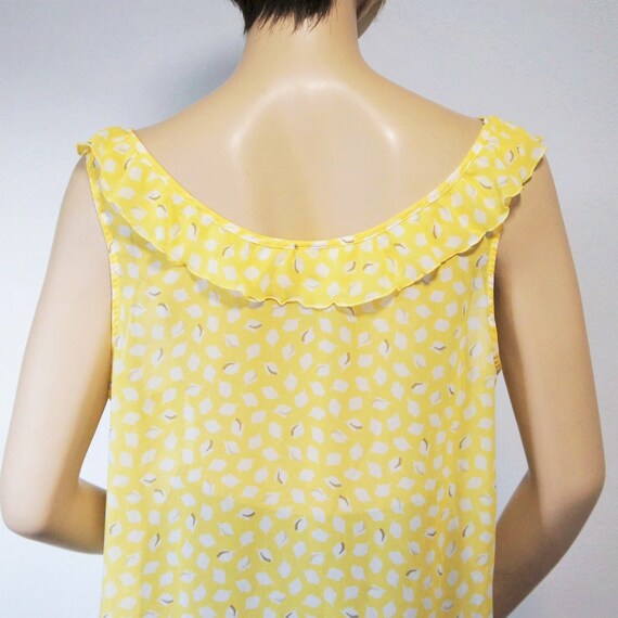 Vintage Blouse Yellow Sheer Pistachio Sleeveless … - image 2