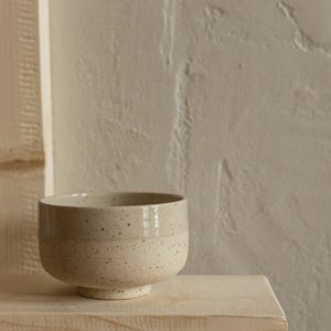 Handcrafted Ceramic Chawan, Beige Stoneware Tea Bowl, Japanese Style Pottery Cup, Wabi Sabi Tea Cup, Minimalist Rustic Handmade Ceramics