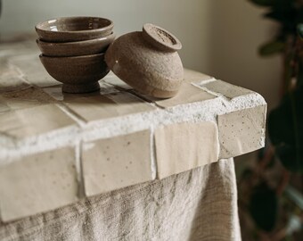 Wabi Sabi aardewerk theekopset, handgemaakte kopjes van klei en aardewerk, Japans-Chinese stijl uniek cadeau voor theeliefhebber, kersttheeset