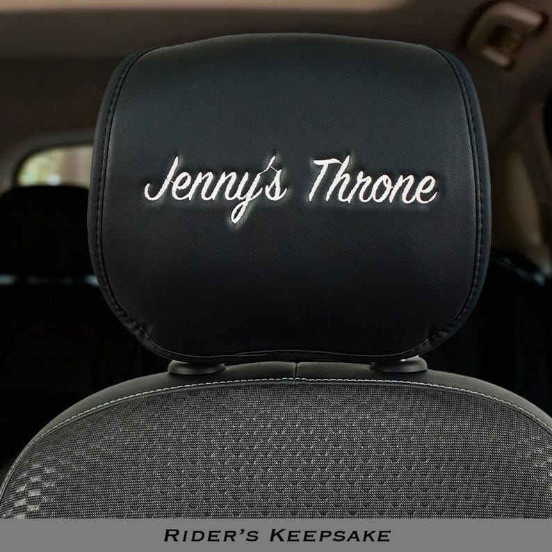 Custom Headrest Cover – Embroidered Leather Design With Personalized ...