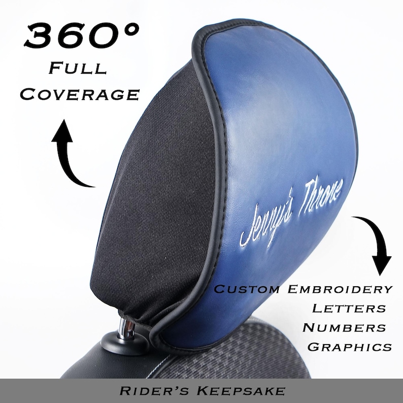 Custom Headrest Cover – Embroidered Leather Design With Personalized ...
