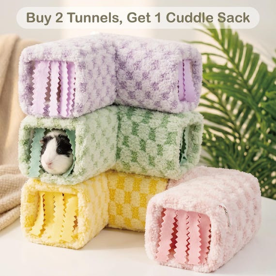 Guinea Pig Hideout & Bed | Fleece Tunnel for Small Pets | Hedgehog | Ferret Cozy Retreat | Custom Pet Bedding Gift