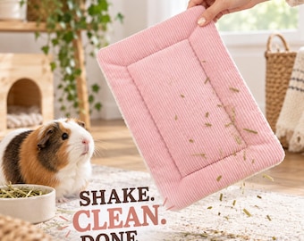 Guinea Pig Cage Liner, Fleece Cage Liner, Washable Reversible Guinea Pig Fleece Bedding for Small Pets & Hedgehog
