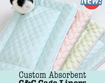 Guinea Pig Fleece Cage Liner | Custom Washable Midwest and C&C Liner | Absorbent Bedding for Guinea Pigs, Rabbits and Hedgehogs