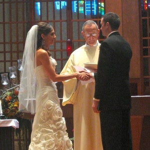 ivory veil white dress