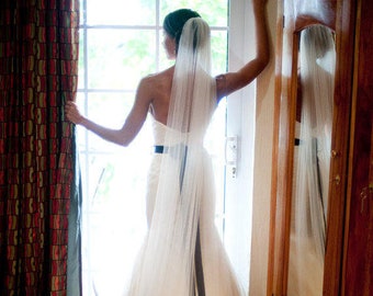 Chapel length Wedding veil Bridal Veils white, ivory or diamond abusymother