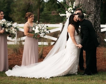 Etsy Cathedral veil bridal Wedding Veil WHite, Ivory, diamond white abusymother veil for wedding