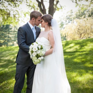 Straight floor length Wedding Bridal Veil 72 inches white, ivory or diamond