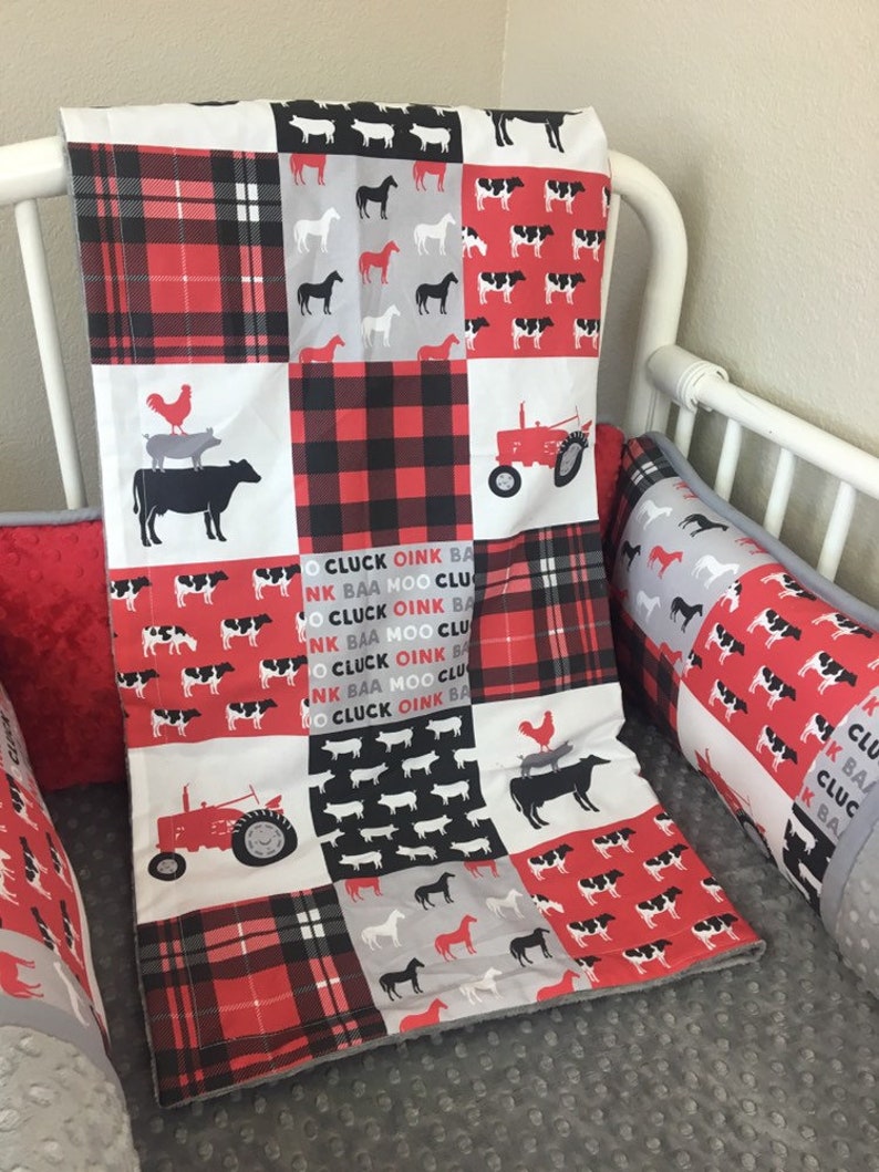 Crib bumpers animal baby bedding Farm Life crib set farm life Etsy