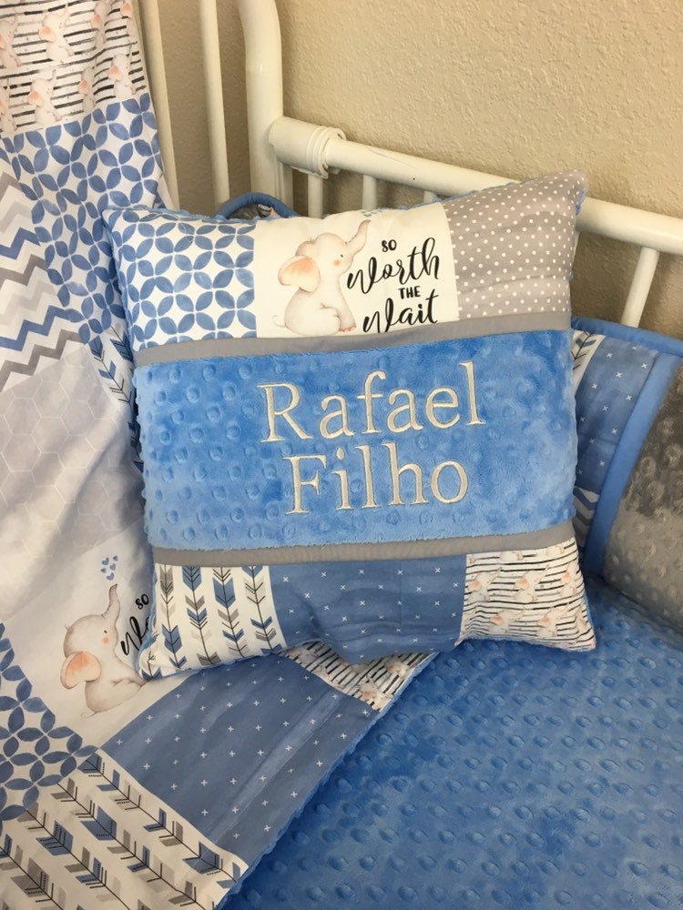 Elephant crib set Baby crib bumpers elephant nursery blue baby Etsy