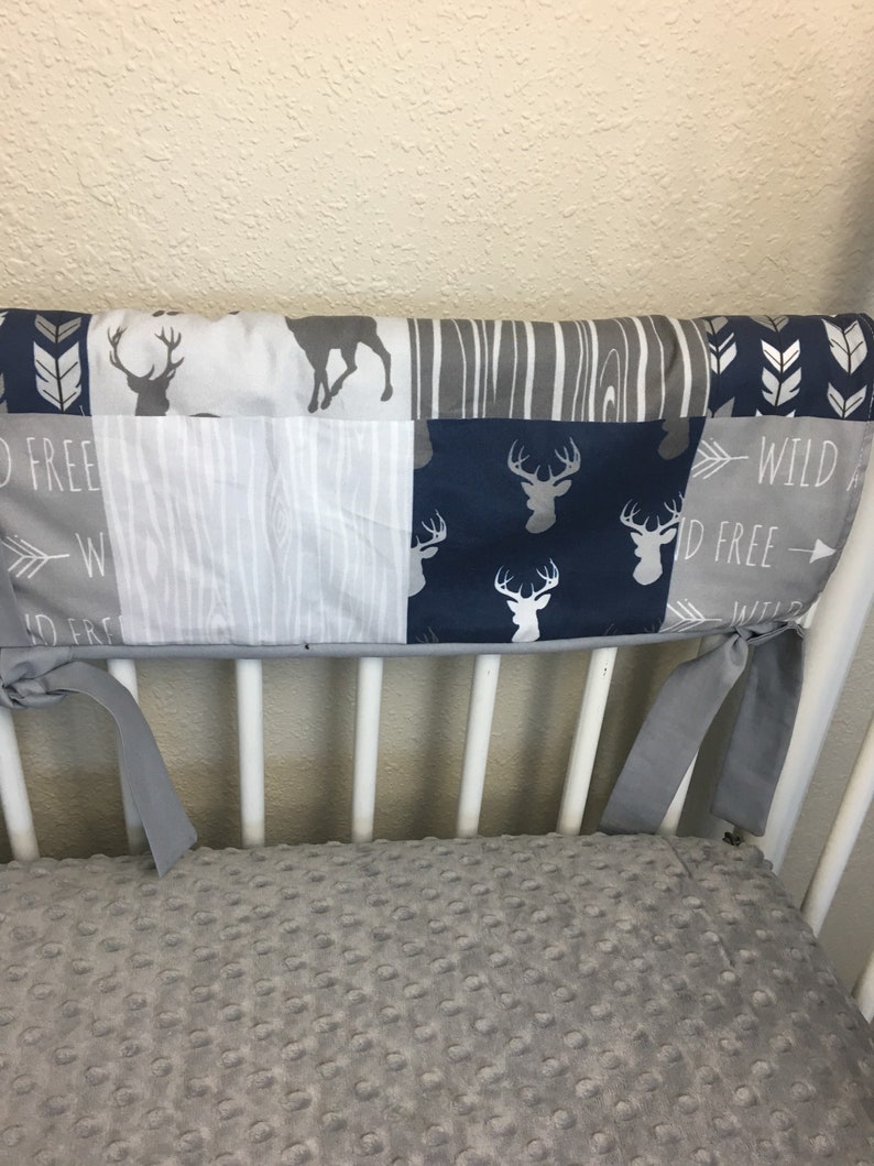 Baby boy bedding bumperless crib set Navy Blue and Gray arrow Etsy