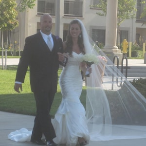 Single layer cathedral chapel simple  108 wedding veil white, diamond or ivory abusymother wedding bridal veils