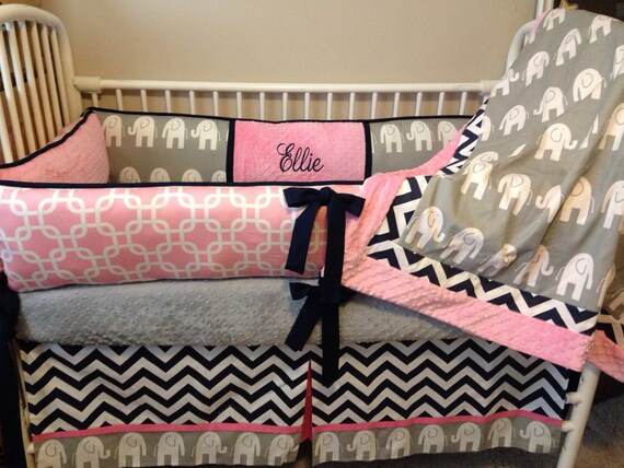 Baby Bedding Crib Sets Girl Pink Gray And Navy Chevron - Baby Girl Chevron Bedding Baby Bedding Crib Sets Girl Pink Gray And Navy Chevron - Baby Girl Chevron Bedding