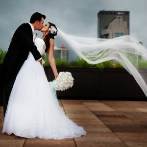 Cathedral wedding veil chapel wedding veil bridal veils Single layer abusymother  veils simple long veils