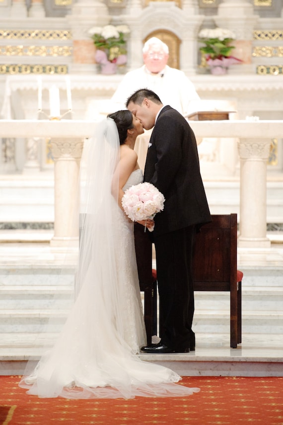 Chapel Cathedral length two tier Wedding Bridal Veil 90 with blusher elbow  bridal bride white, ivory or diamond abusymother wedding veils