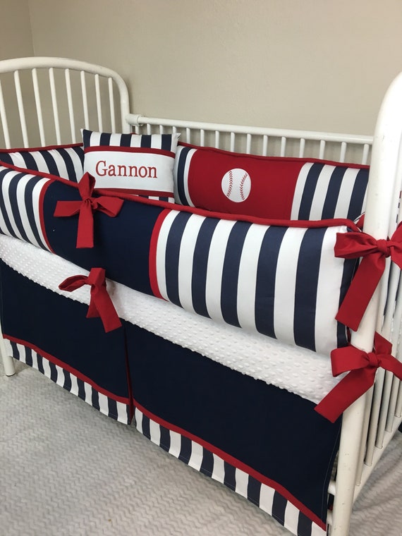 Custom Baby Bumper Pad Baseball Baby Bedding Boy Crib Sets Etsy