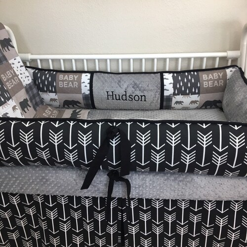 Baby Boy Crib Bedding Woodland Nursery Set Buffalo Plaid Etsy