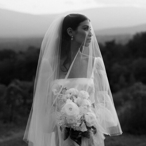 Wedding Veils Chapel Cathedral Veil Length 108 Cascading Two  display picture 2