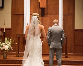 Etsy cathedral veil Chapel length simple wedding bridal  veil  white, ivory or diamond abusymother etsy wedding veils