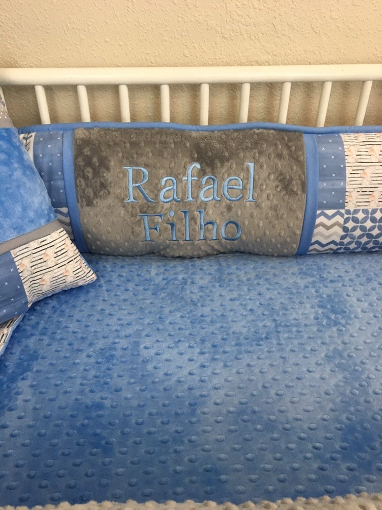 Elephant crib set Baby crib bumpers elephant nursery blue baby Etsy