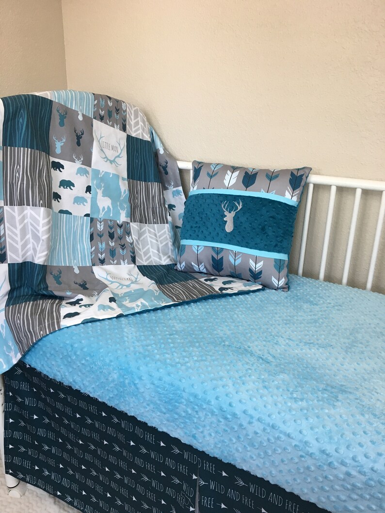 Minky Dot Teal Crib Sheet Crib Bedding Handmade Products Baby
