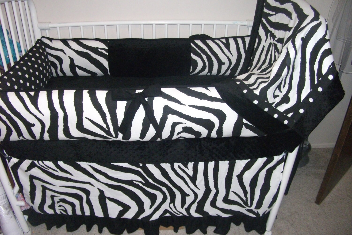 Baby bedding Crib Set BLACK ZEBRA Bumper Pad Etsy