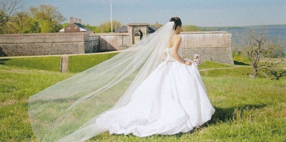 Cathedral veil wedding veil bridal Wedding Veil WHite, Ivory, diamond  white abusymother veils for wedding