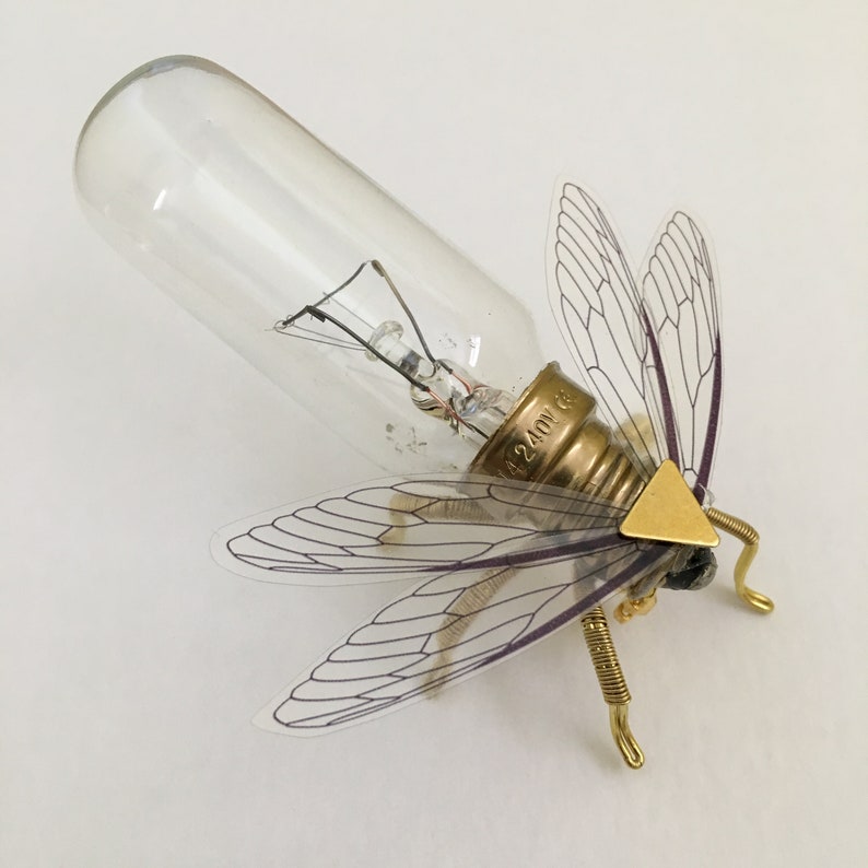 Steampunk brooch  Large Brass Bee Lightbulb Brooch  Unique image 2