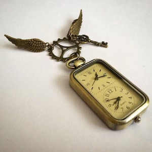 Broche Steampunk - Broche/alfinete de relógio de bolso Timetravellers - OOAK Exclusivo Steampunk Gótico Relógio Neo Vitoriano Victoriana Joias