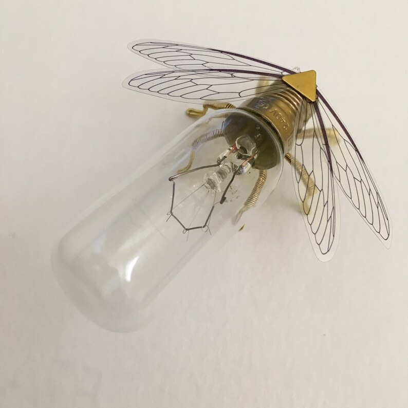 Steampunk brooch  Large Brass Bee Lightbulb Brooch  Unique image 4