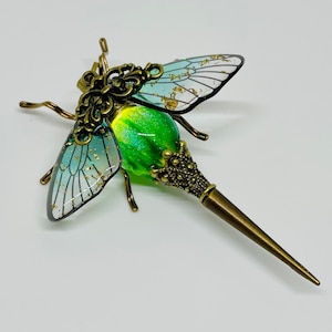 Broche Vintage En Résine Style Art Déco - Bijou Géométrique Ancien - Occasion