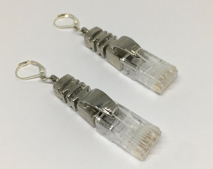 Cyberpunk Upcycled Modem/phone Jack Earrings Handmade Etsy
