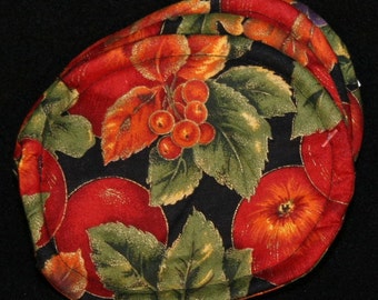 Coasters, cloth, fall themed, fruit, oval shaped