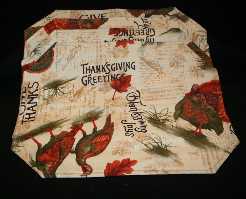 Placemats Cloth Oblong Mitered Corner Thanksgiving Etsy