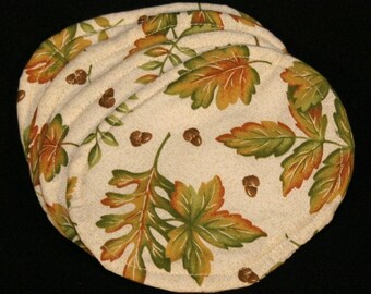 Coasters, cloth, fall themed, leaves, oval shape