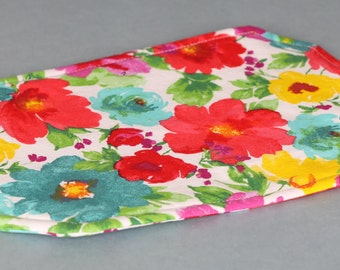 Trivet, Hot Pad, Mouse Pad, Red, Blue, Yellow Flowers