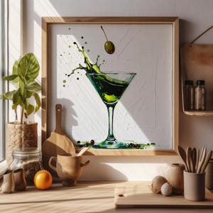 The Dirty Details / Sips•&•Spirits-collectie / Afdrukbare muurkunst keuken / Vierkante wanddecoratie / Digitale download