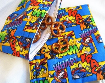 Superman Comic Strip Sandwich and Snack Set, Reusable