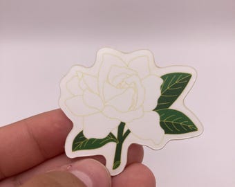 Gardenia Flower Sticker- Matte Vinyl
