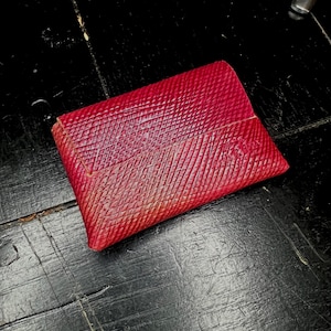 Porte-cartes Axel Shell Cordovan : cuir rose marbré