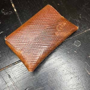 Porte-cartes Axel Shell Cordovan - Cuir bleu marbré