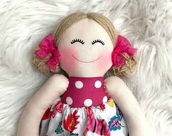 Floral dress  baby first doll  blonde girls gifts