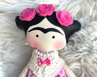 Handcrafted Mexican Doll Showcasing Stunning Black Hair, Unique Souvenir for Cultural Admirers