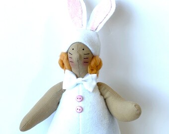 TILDA DOLL BUNNY lady style vintage swimsuit doll easter gift bunny doll gift idea