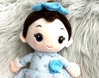 Blue Spring  Flower girl  best gift for girls one year old doll sleep dolls