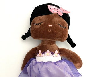 SOFT DOLLS  african american best gift for girls one year old doll sleep dolls